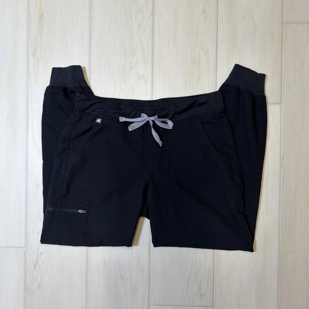 FIGS Black Zamora Jogger Medical Nursing Scrub Pants Utility Workwear Size M